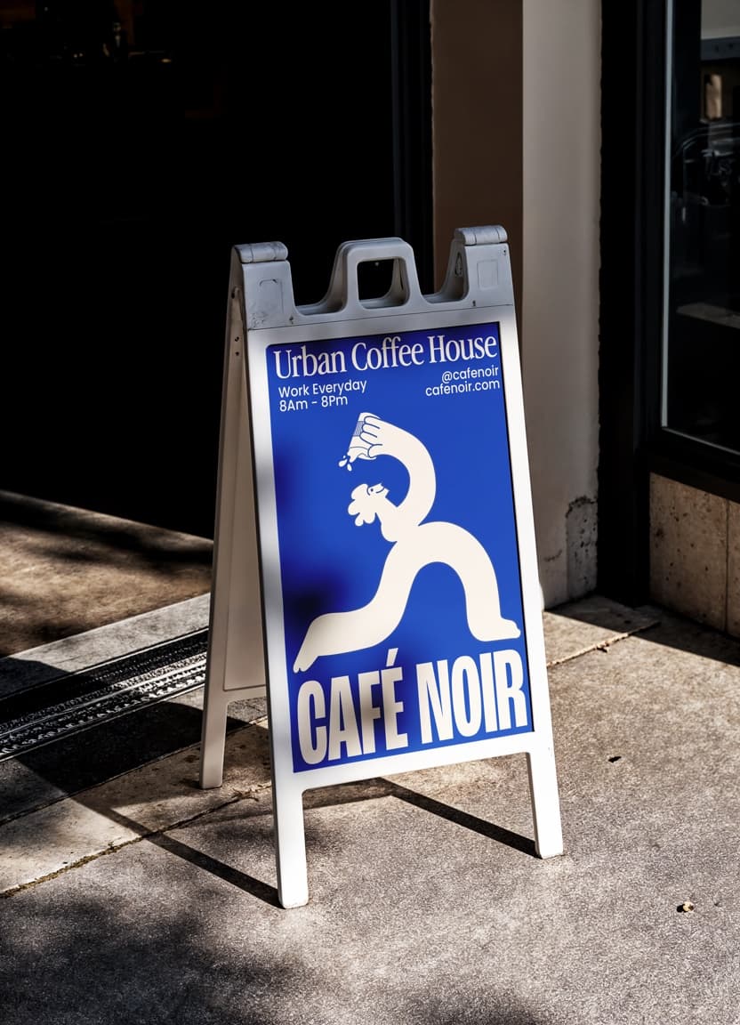 Café Noir street sign outside the cafe
